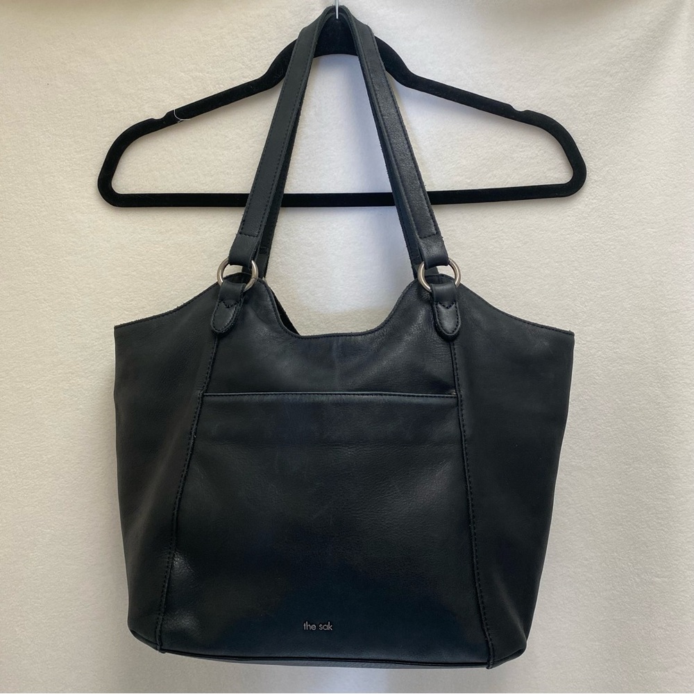 The SAK Hobo Leather Bag Black Shoulder Classic Sleek Stylish *READ*